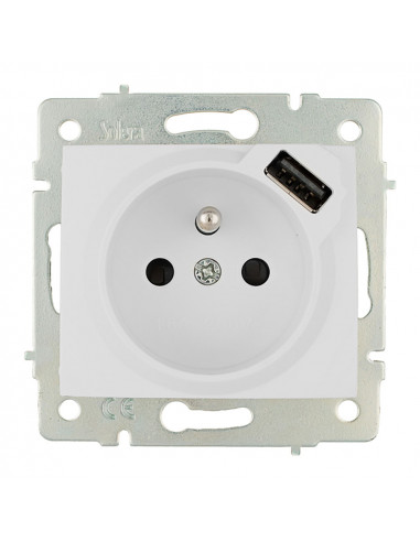Base bipolaire t/tl 16a 250v avec usb, obturateur, s.europa solera erp60fusb