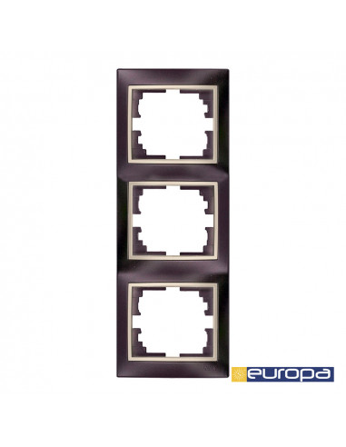 Cadre vertical pour 3 elements noir et anneau perle 81x225x10mm s.europa solera erp63nu