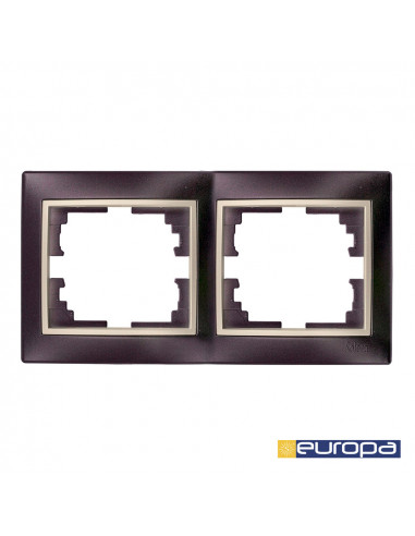 Cadre horizontal pour 2 elements cadre noir et contour perle 154x81x10mm s.europa solera erp72nu