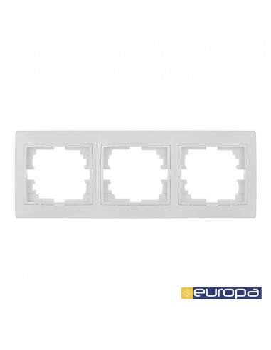 Cadre horizontal pour 3 elements couleur blanche 225x81x10mm s.europa solera erp73u