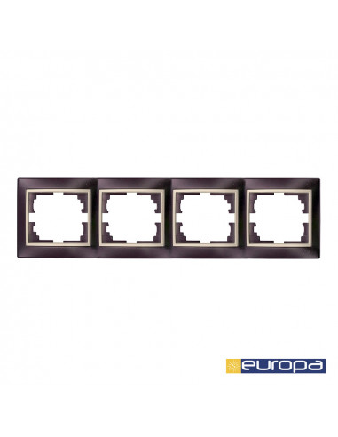 Cadre horizontal pour 4 elements cadre noir et anneau perle 296x81x10mm s.europa solera erp74nu