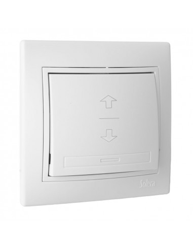 Interrupteur volets roulants 10a 250v blanc avec cadre s.europa solera erp21u
