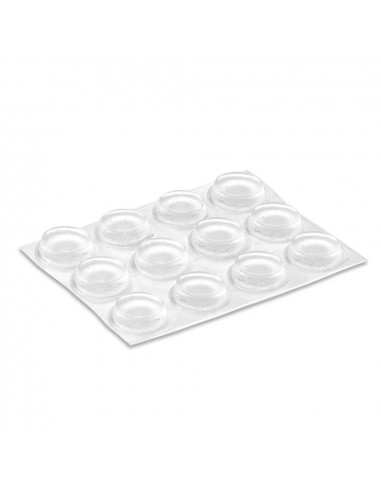 Tampons de protection adhésifs pour étagère ø12,7 x3,5 mm (blister 14 uni). inofix