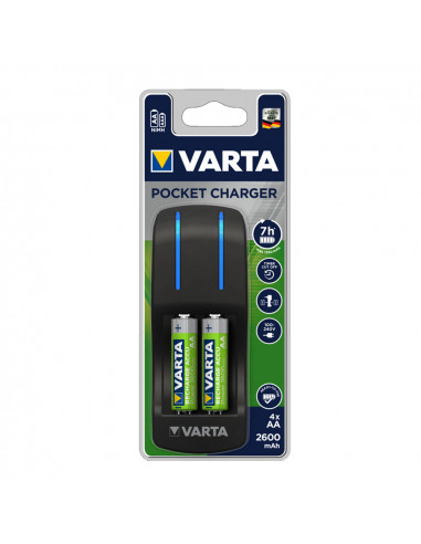 Chargeur varta avec 4 piles aa 100/240v 2600mah 7h