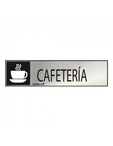 Panneau informatif "cafeteria" (inox adhesif 0.8mm) 5x20cm