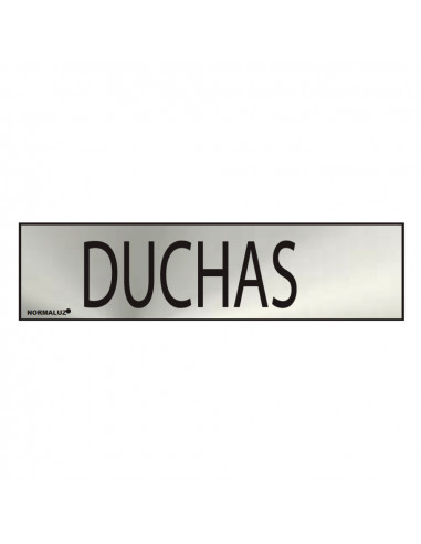 Panneau informatif "duchas" (inox adhesif 0.8mm) 5x20cm
