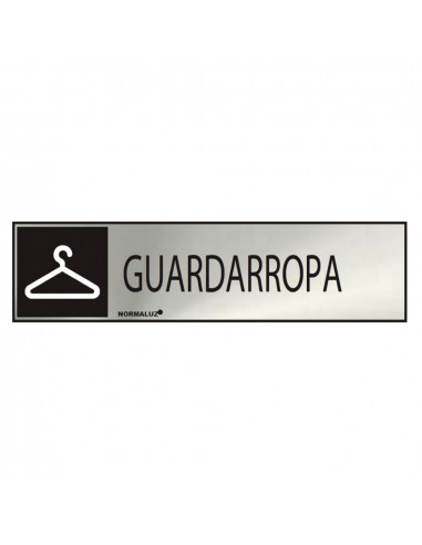 Panneau informatif "guardarropa" (inox adhesif 0.8mm) 5x20cm