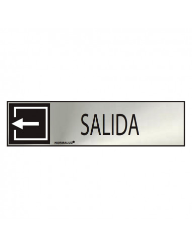 Panneau informatif "salida" (inox adhesif 0.8mm) 5x20cm