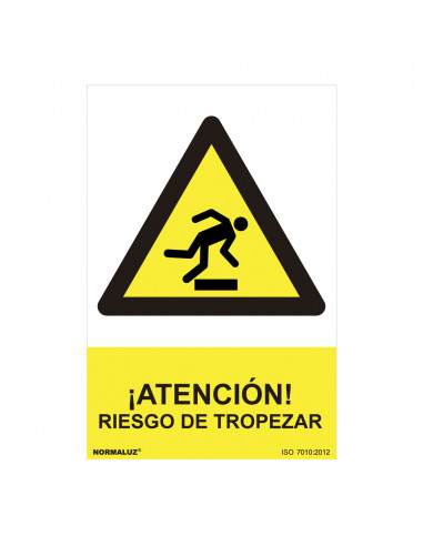Panneau danger "attention ne pas trebucher" (espagnol - pvc 0.7mm) 30x40cm