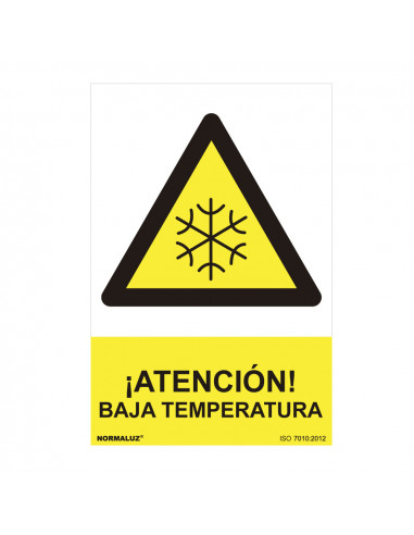 Panneau de danger "attention basses temperatures" (espagnol - 0.7mm) 30x40cm
