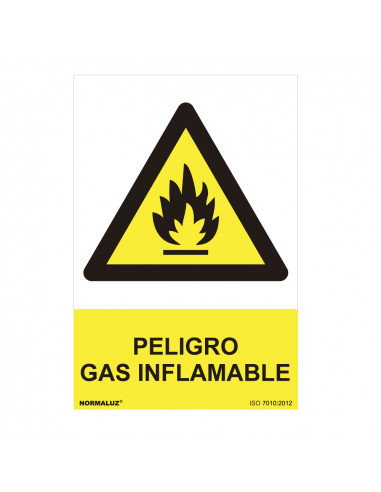 Panneau de danger "danger gaz inflammable" (espagnol - 0.7mm) 30x40cm