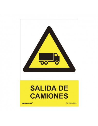 Panneau de danger "sortie de camions" (espagnol - 0.7mm) 30x40cm