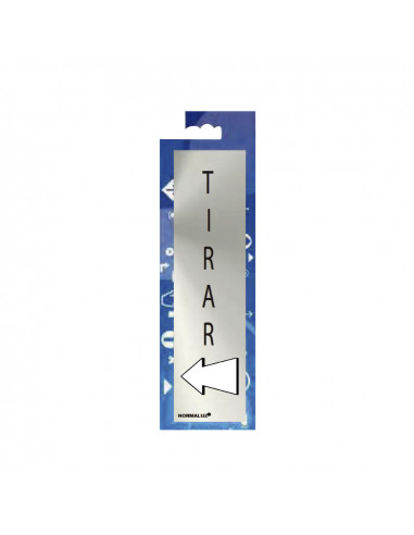 Panneau informatif "tirar" (inox adhesif 0.8mm) 5x20cm