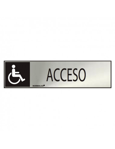 Panneau informatif "acceso" (inox adhesif 0.8mm) 5x20cm