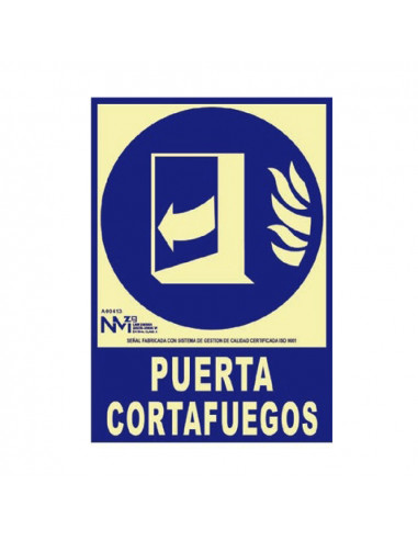 Panneau d'extinction "puerta cortafuegos cerrar despues de utilitzar" classe b (pvc 0.7mm) 21x30cm