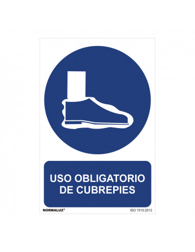 Panneau utilisation obligatoire "uso obligatorio de cubrepies" (pvc 0.7mm) 30x40cm