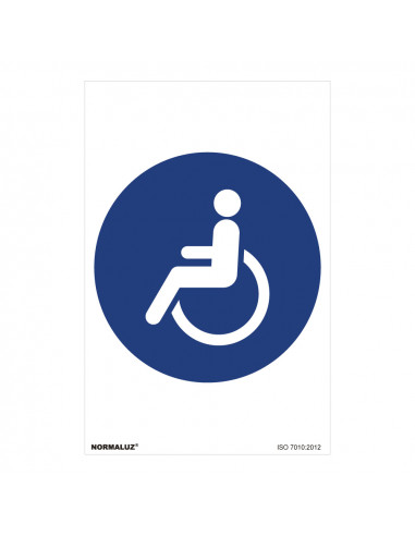 Panneau utilisation obligatoire "uso obligatorio discapacitado" (pvc 0.7mm) 30x40cm