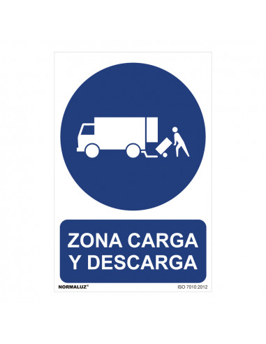 Panneau utilisation obligatoire "zona carga y descarga" (pvc 0.7mm) 30x40cm