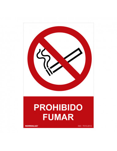 Panneau d'interdiction "prohibido fumar" (pvc 0.7mm) 30x40cm