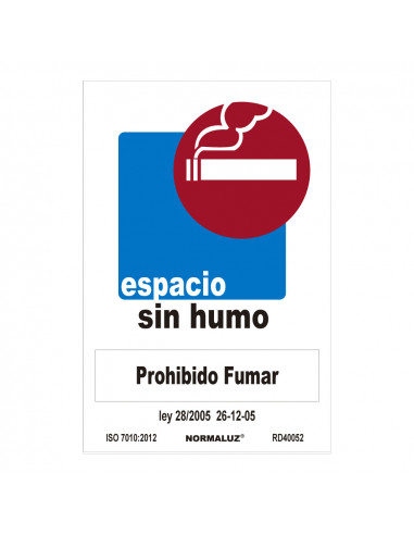 Panneau d'interdiction "espacio sin humo" (pvc 0.7mm) 30x40cm