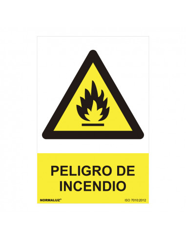 Panneau de danger "peligro de incendio" (pvc 0.7mm) 30x40cm