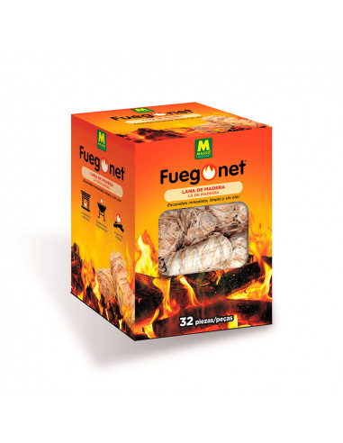 Laine allume-feu 32 pcs fuegonet massó