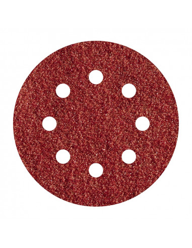 Pack de 5 feuilles abrasives adhesives, corindon, grain 120, perforées ø125mm 2251000 wolfcraft