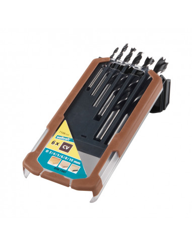 Pack de 6 forets spirale pour bois 7108000 wolfcraft