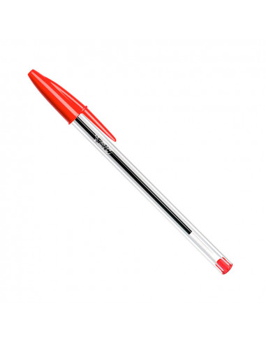 Pack 50 unités. stylo bic cristal couleur rouge