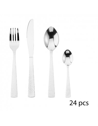 Couverts de table 24 pieces modele or inox