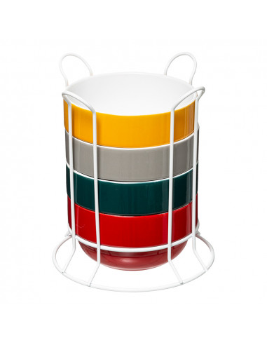 Pack 4 tasses 50cl modele petit dej uni.