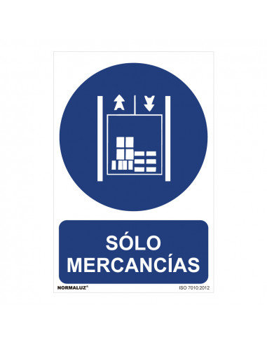 Panneau utilisation obligatoire "solo mercancias" (pvc 0.7mm) 30x40cm
