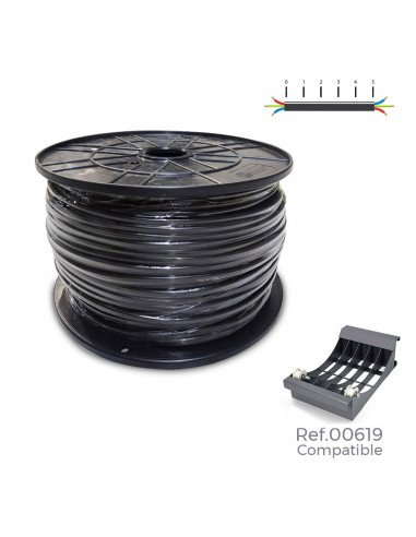Bobine de cable parallele plat noir 2x1,5mm 400m (audio) (grande bobine ø400x200mm)