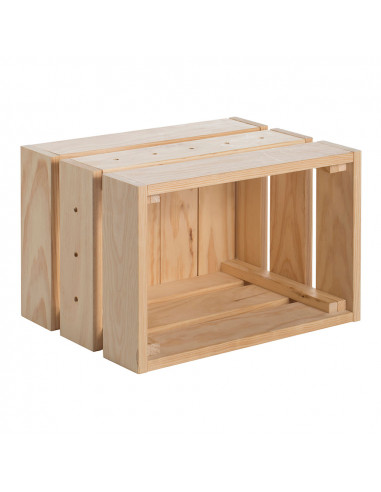Caisse en pin massif home box sans vernis 38,4x25,6x28cm astigarraga