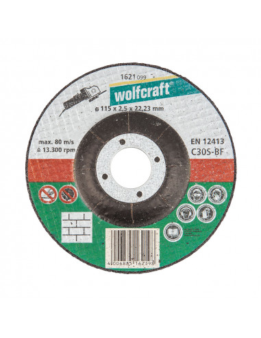Disque de coupe pour pierre ø115x2,5x22,23mm. 1621099 wolfcraft.