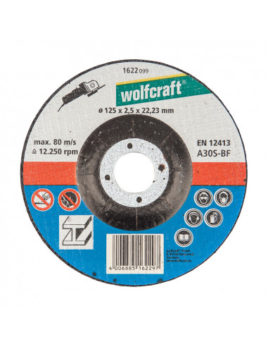 Disque de coupe pour metal ø125x2,5x22,23mm. 1622099 wolfcraft