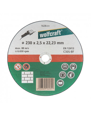 Disque de coupe pour pierre ø230x2,5x22,23mm. 1628099 wolfcraft