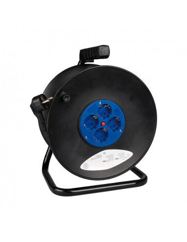 Enroule cable 50m 3x1,5mm avec 4 prises bipolaires et t/tl solera. 7427/2