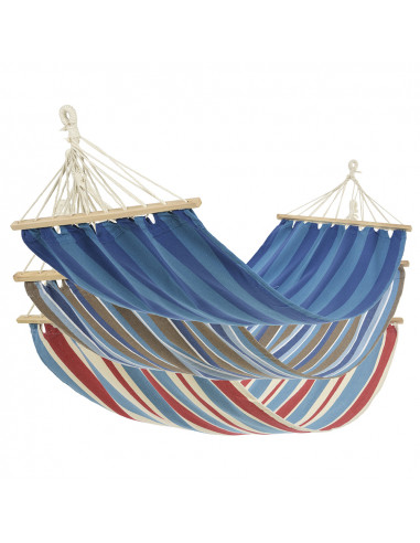 *dernières unités* hamac coton et polyester rayé 80x200cm couleurs assorties
