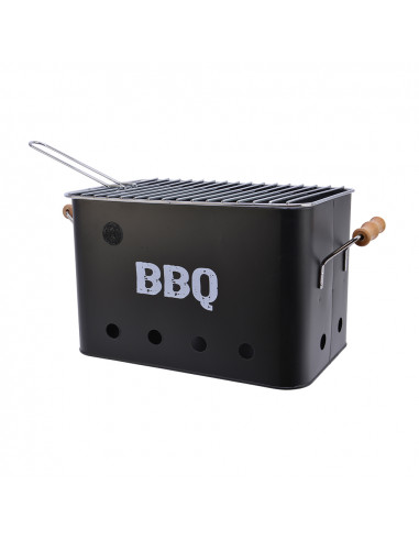 Grille barbecue noire 21x32.5x21cm bbq