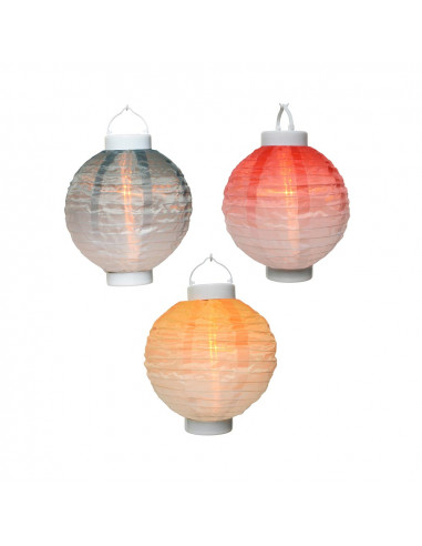 Lampe solaire en nylon degrade de couleurs ø20x23cm.