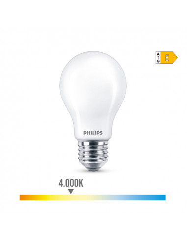 Ampoule led standard e27 8,5w 1055lm 4000k lumière neutre ø6x10,4cm. philips