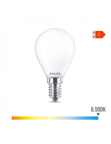 Ampoule sphérique led e14 4.3w 470lm 6500k lumière froide ø4.5x8.2cm philips