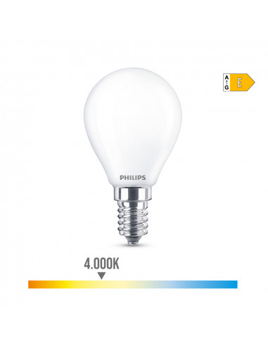 Ampoule sphérique led e14 6.5w 806lm 4000k lumière du jour ø4.5x8cm philips
