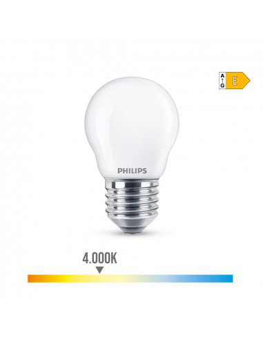 Ampoule led sphérique e27 6.5w 806lm 4000k lumière du jour ø4.5x7.8cm philips