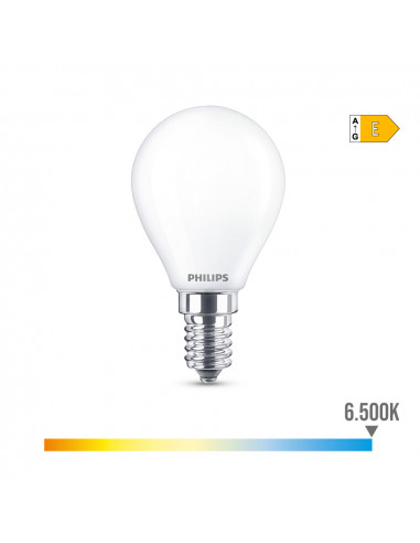 Ampoule sphérique led e14 6.5w 806lm 6500k lumière freda ø4.5x8cm philips