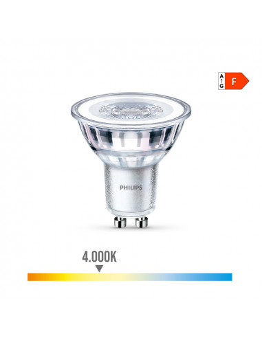 Ampoule led gu10 4.6w 390lm 4000k lumière du jour ø5x5.4cm philips