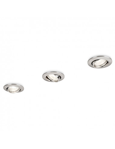 Pack de 3 anneaux encastrables oscillants niquel mat philips.