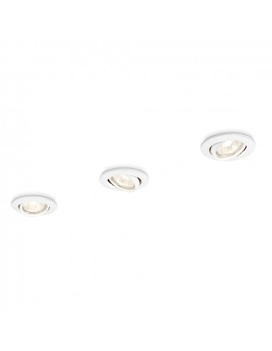 Pack de 3 anneaux encastrables oscillants blanc philips.