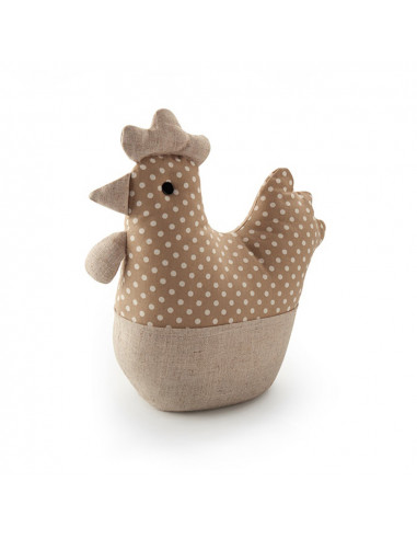 Butée de porte textile retient-porte 1kg poule beige. inofix